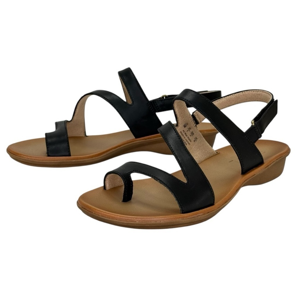 Soul Naturalizer Shakina Black Faux Leather Toe Ring Womens Sandals Size 10M - Picture 9 of 13